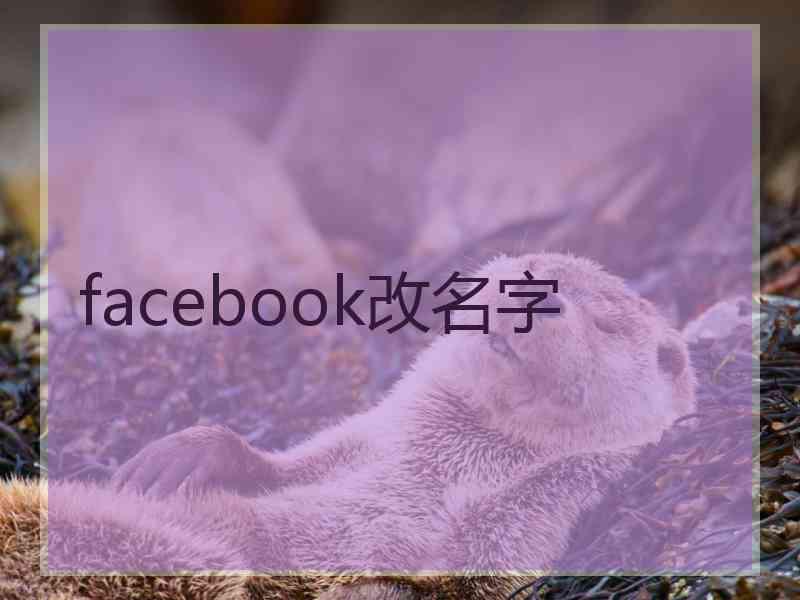 facebook改名字