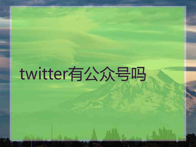 twitter有公众号吗