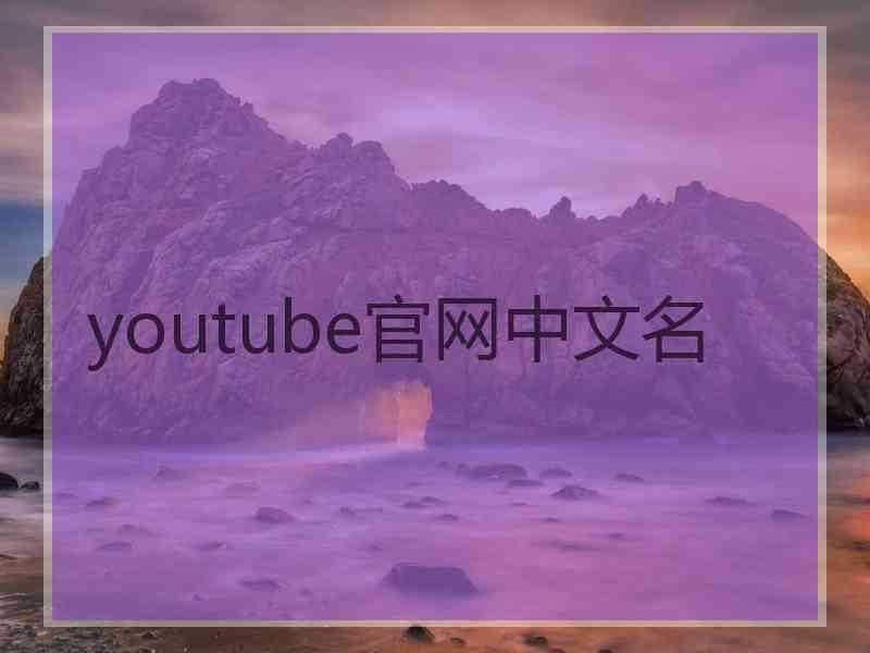 youtube官网中文名