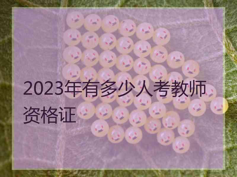 2023年有多少人考教师资格证