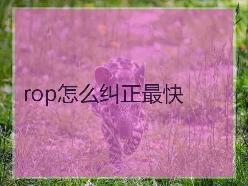 rop怎么纠正最快