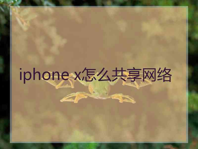 iphone x怎么共享网络