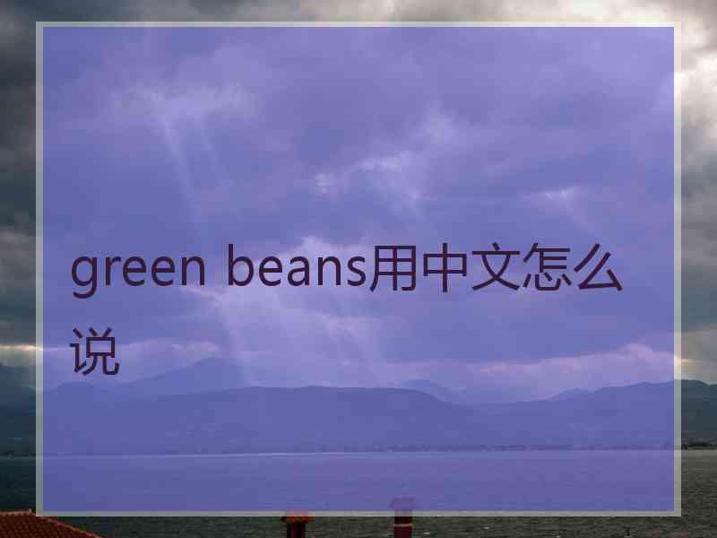 green beans用中文怎么说