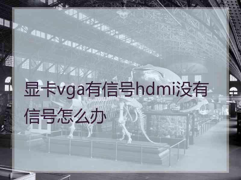 显卡vga有信号hdmi没有信号怎么办