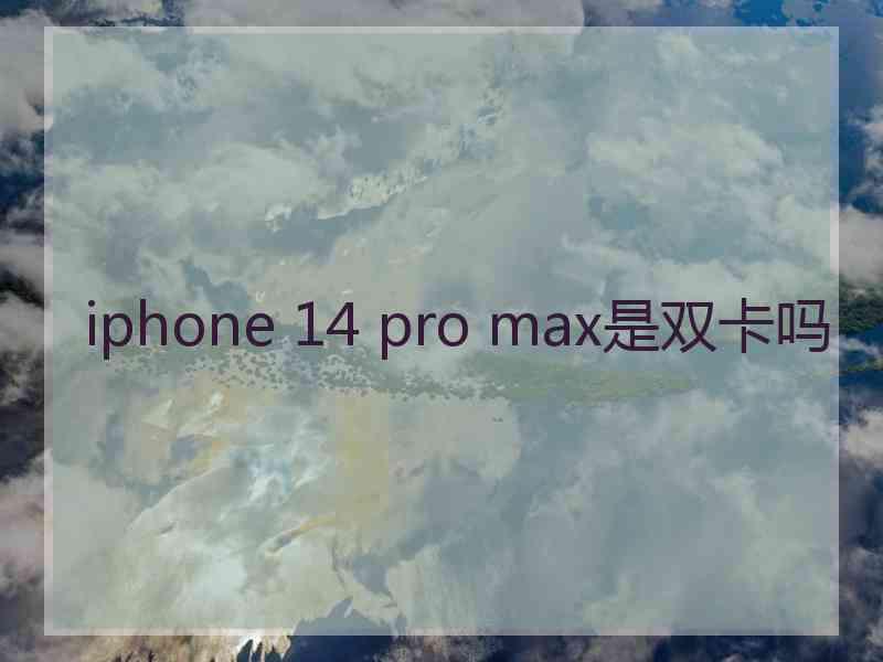 iphone 14 pro max是双卡吗