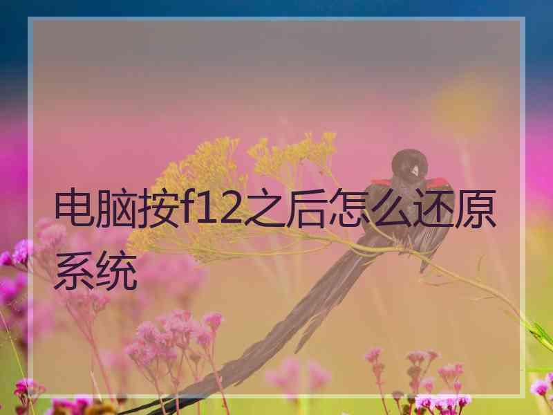 电脑按f12之后怎么还原系统