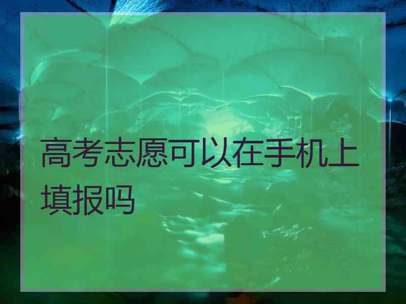 高考志愿可以在手机上填报吗