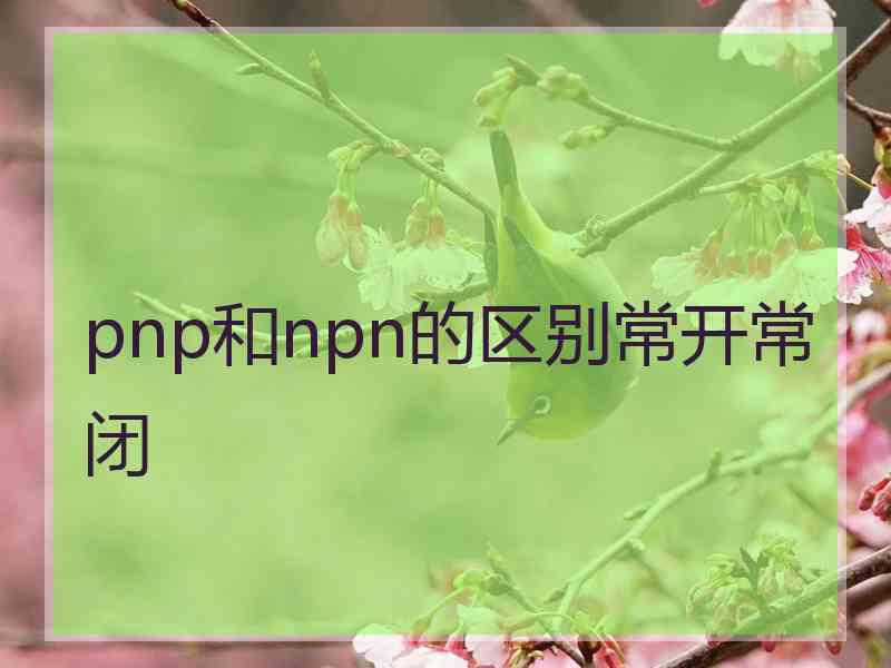 pnp和npn的区别常开常闭