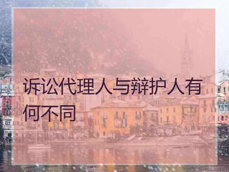 诉讼代理人与辩护人有何不同