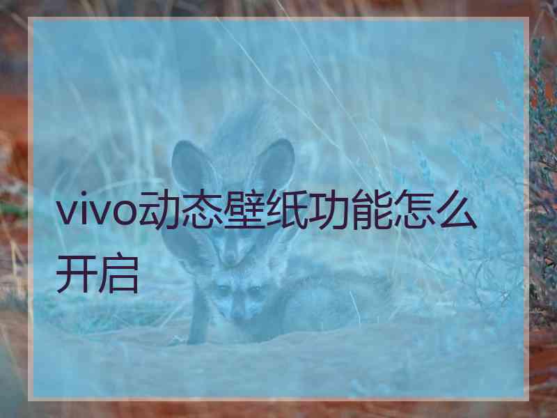 vivo动态壁纸功能怎么开启