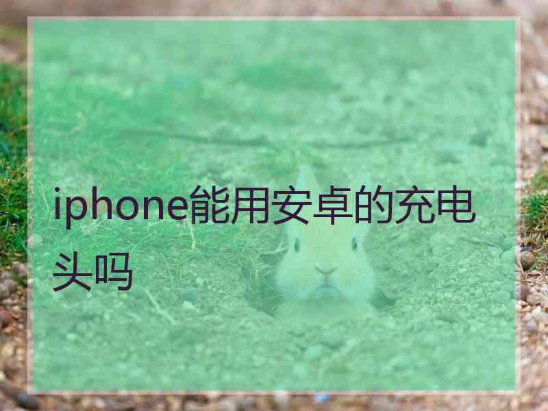 iphone能用安卓的充电头吗