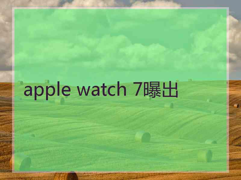 apple watch 7曝出