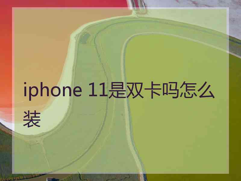 iphone 11是双卡吗怎么装