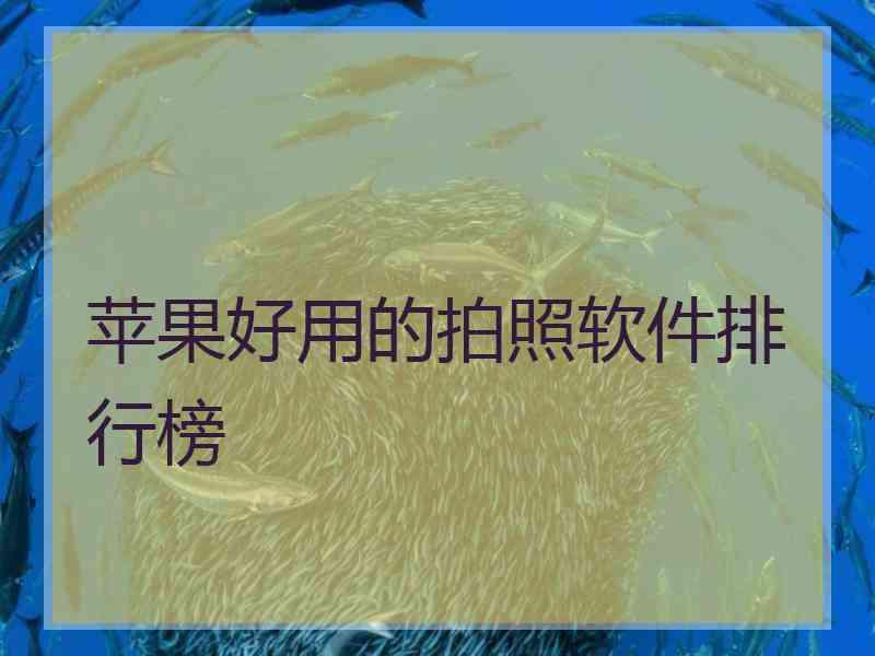 苹果好用的拍照软件排行榜