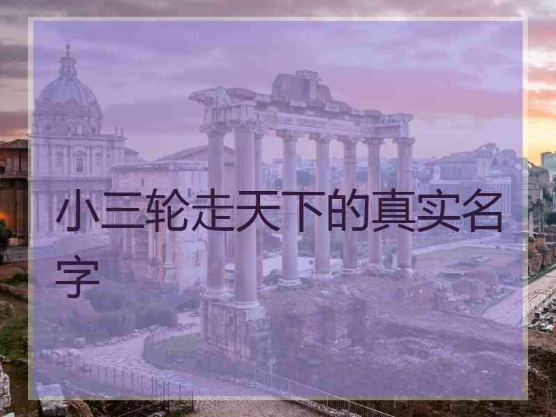 小三轮走天下的真实名字