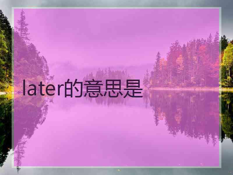 later的意思是