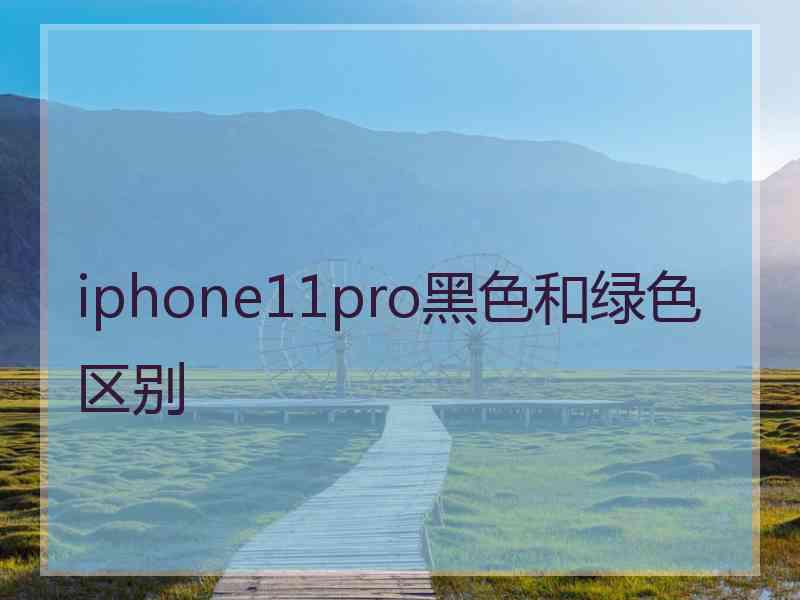 iphone11pro黑色和绿色区别