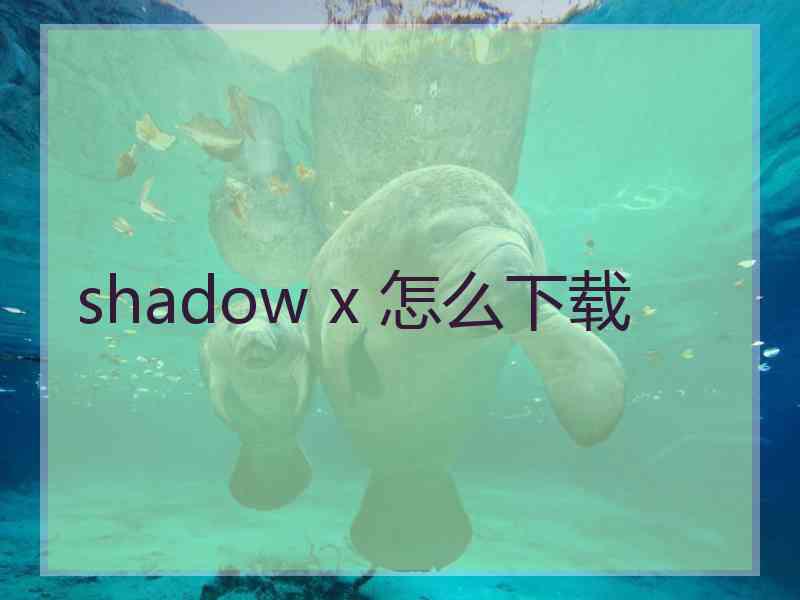 shadow x 怎么下载