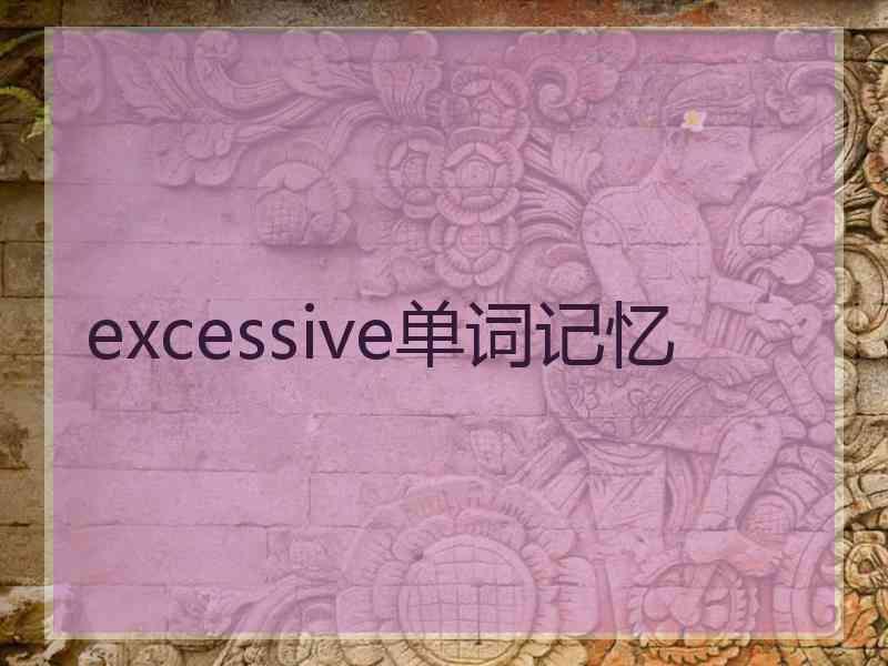 excessive单词记忆