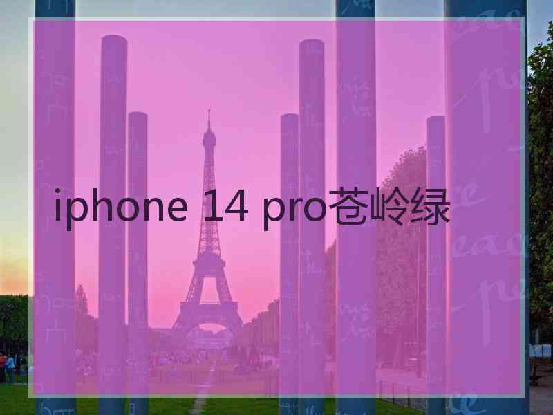 iphone 14 pro苍岭绿