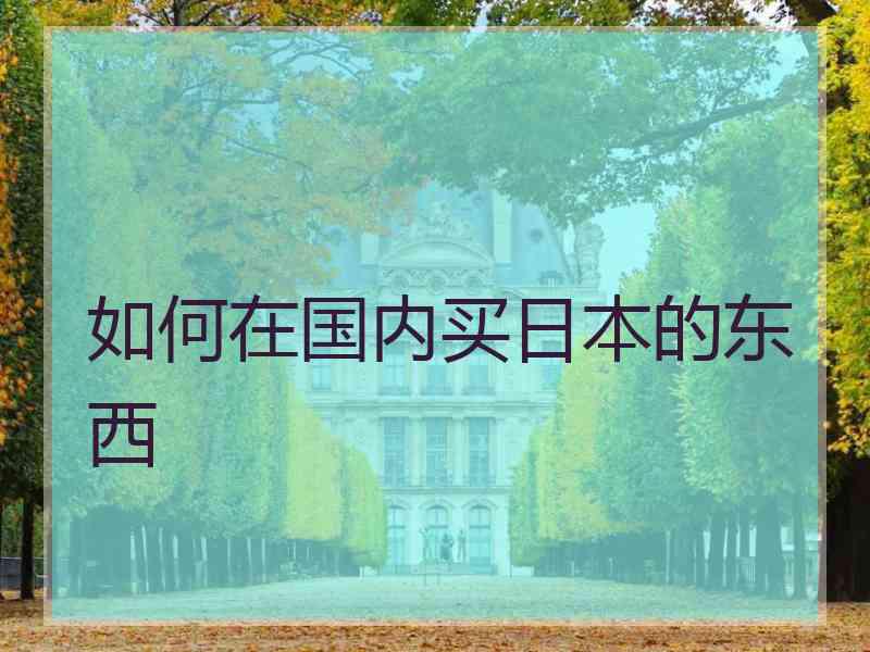 如何在国内买日本的东西