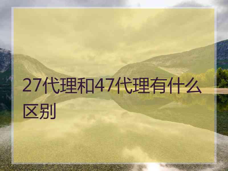 27代理和47代理有什么区别