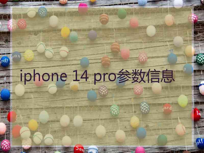 iphone 14 pro参数信息