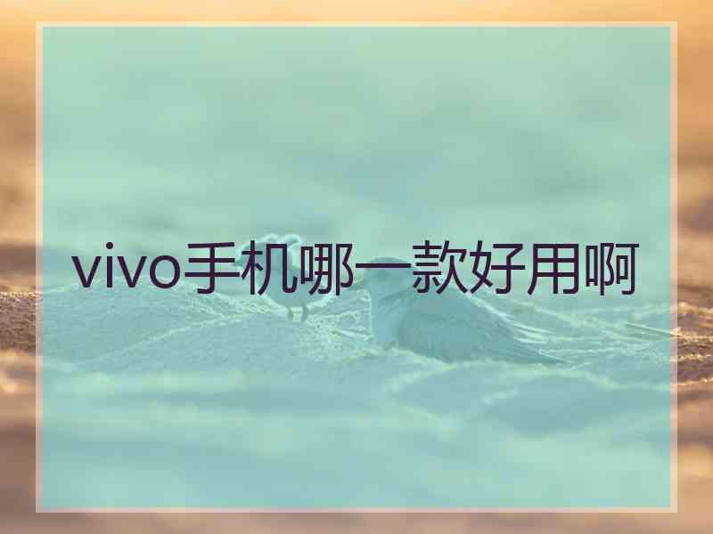 vivo手机哪一款好用啊