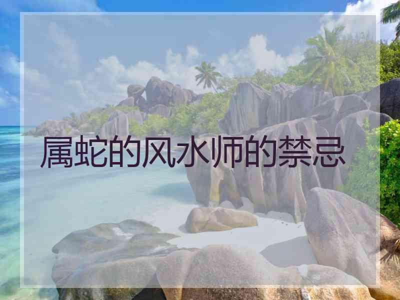 属蛇的风水师的禁忌