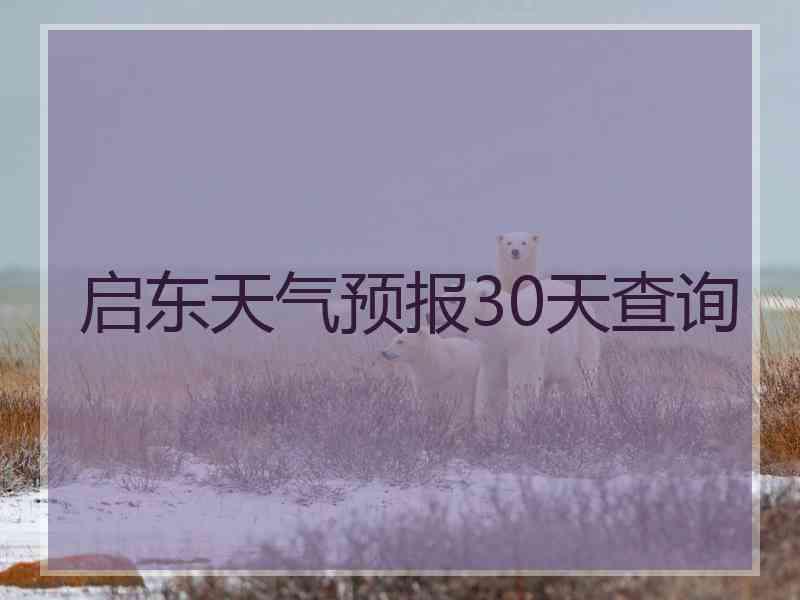 启东天气预报30天查询