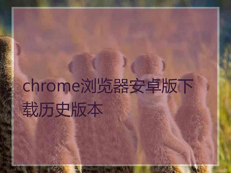 chrome浏览器安卓版下载历史版本