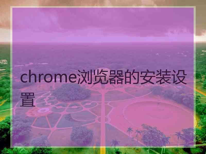 chrome浏览器的安装设置