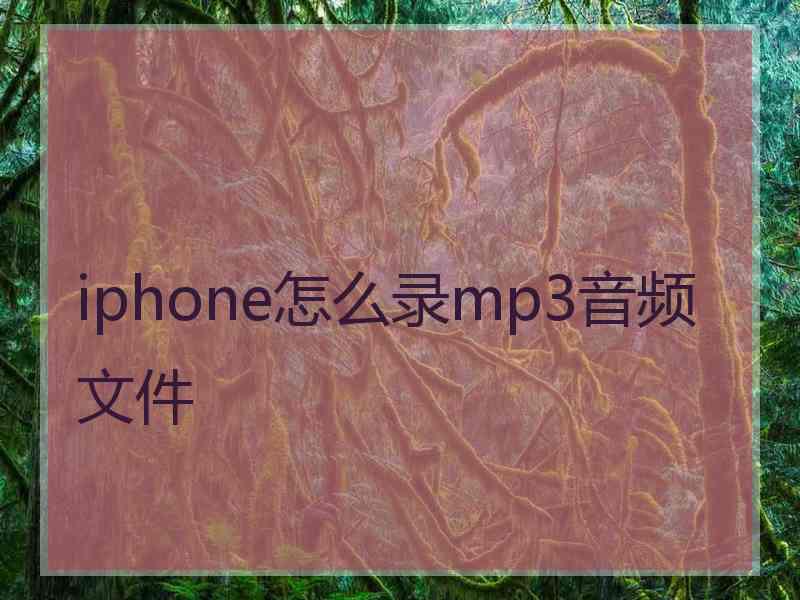 iphone怎么录mp3音频文件