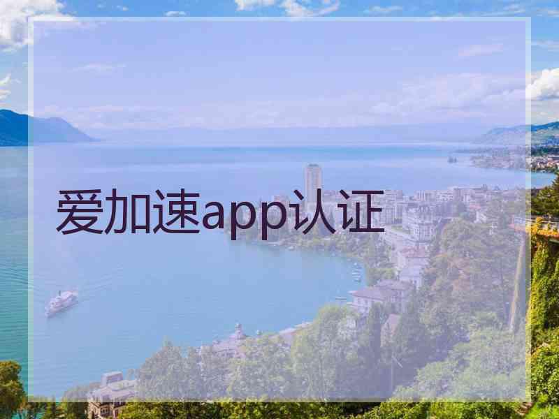 爱加速app认证