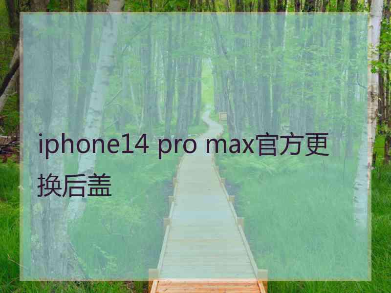 iphone14 pro max官方更换后盖