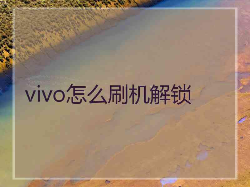 vivo怎么刷机解锁