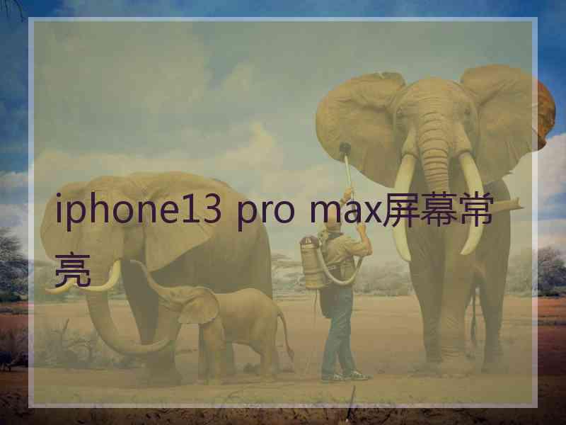 iphone13 pro max屏幕常亮