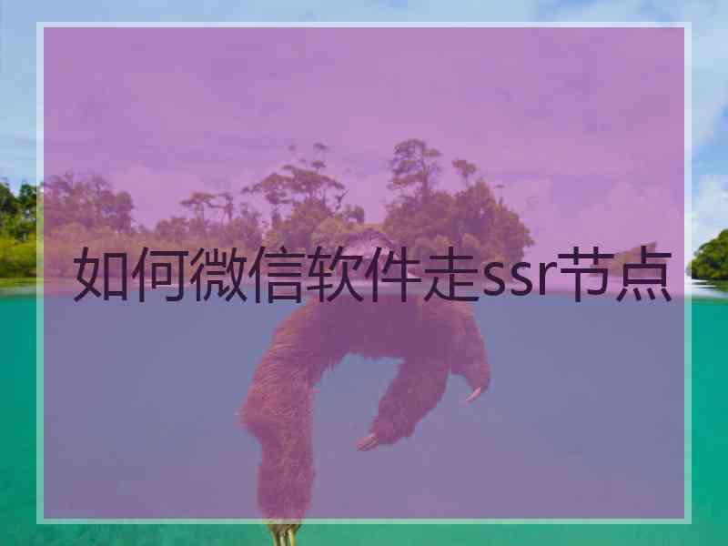 如何微信软件走ssr节点