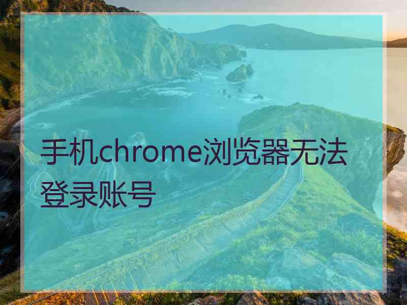 手机chrome浏览器无法登录账号