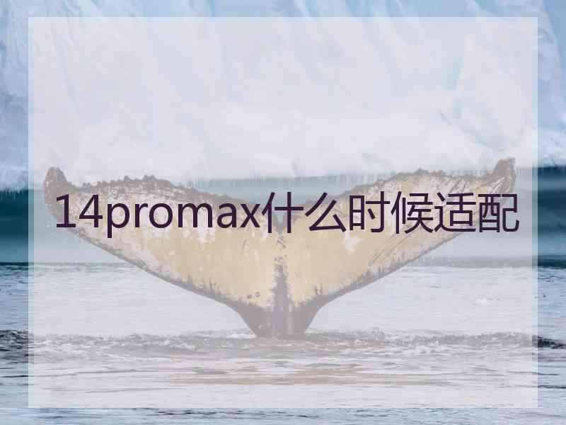 14promax什么时候适配