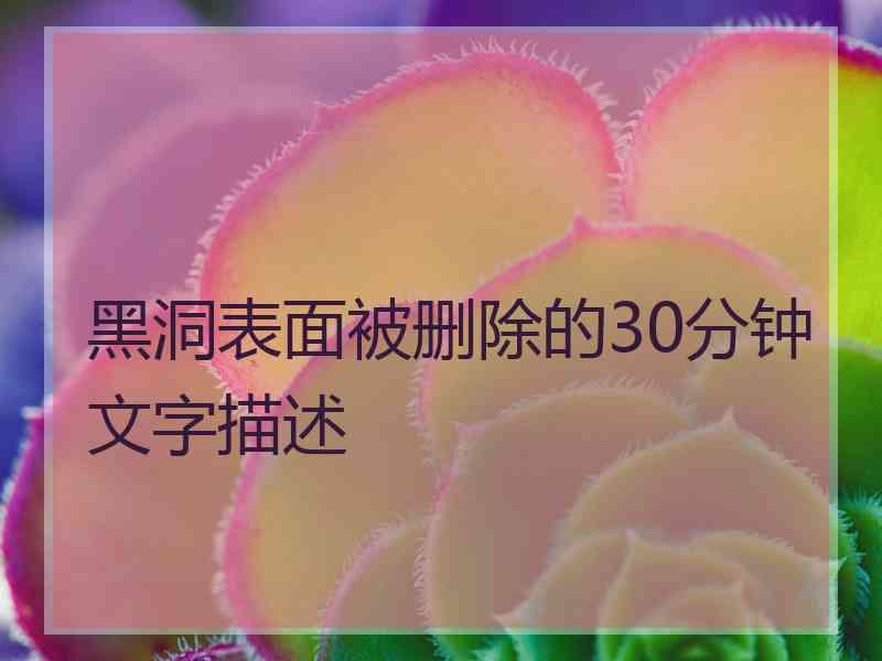 黑洞表面被删除的30分钟文字描述