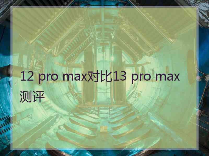 12 pro max对比13 pro max测评