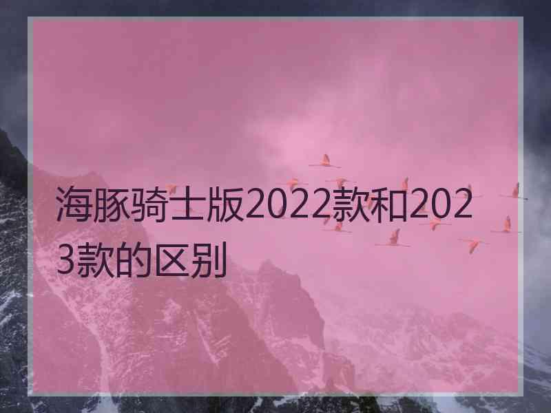 海豚骑士版2022款和2023款的区别