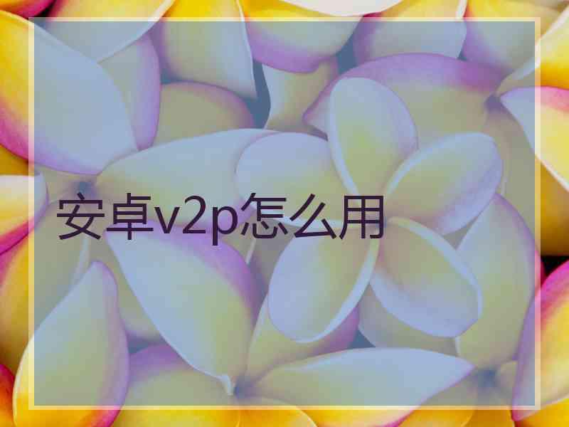 安卓v2p怎么用