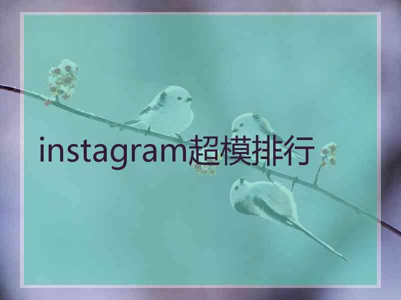 instagram超模排行