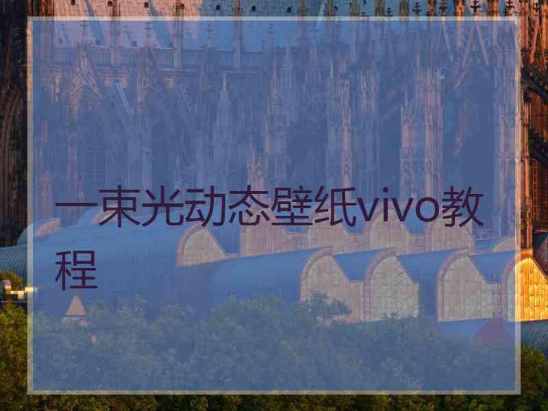 一束光动态壁纸vivo教程