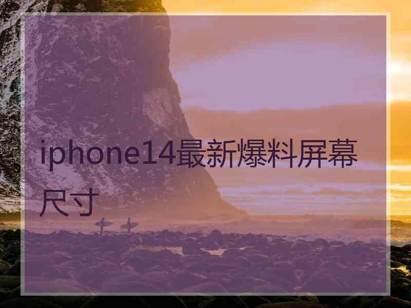 iphone14最新爆料屏幕尺寸