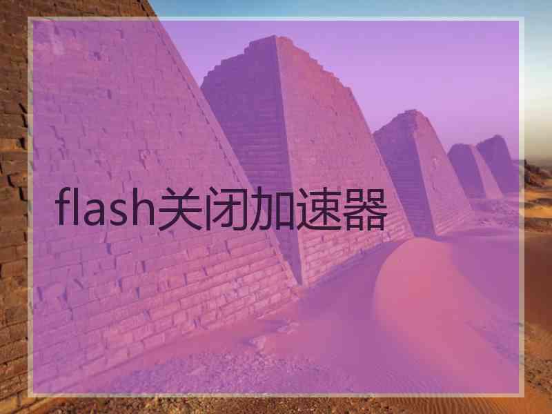 flash关闭加速器