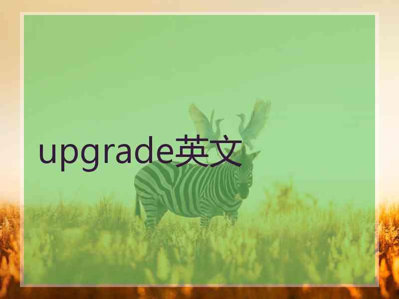 upgrade英文