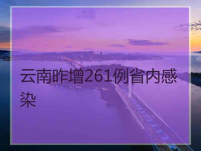 云南昨增261例省内感染